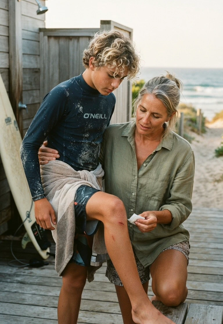 Healthcare professional evaluating a minor bandaged injury for a visitor in a bright Waikīkī accommodation